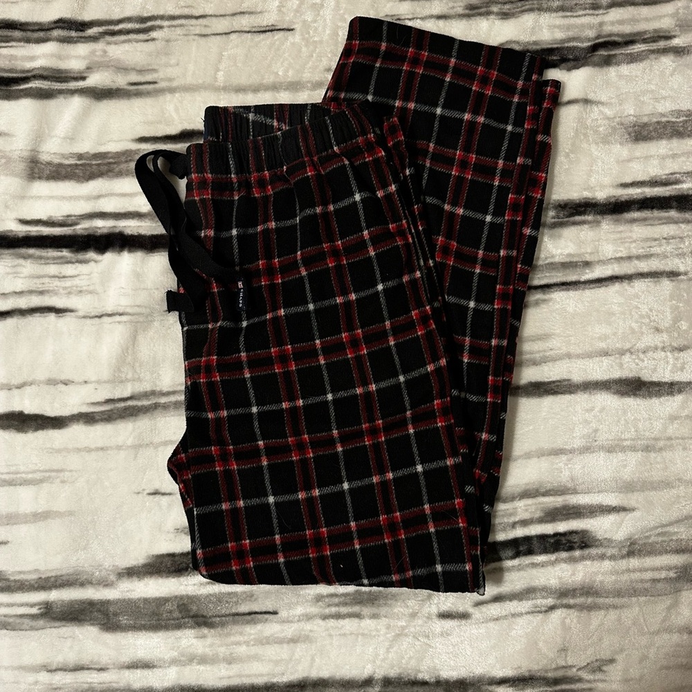 Chaps Black and Red Plaid Men's PJ Pants